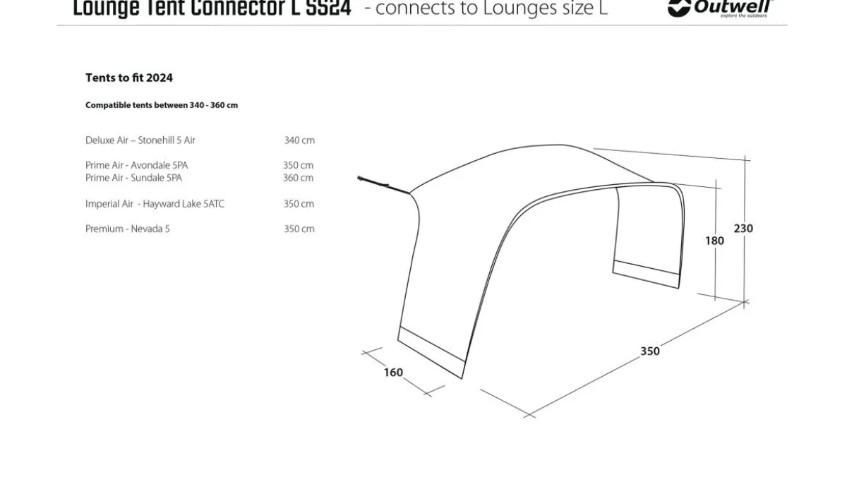 Lounge Tent Connector L-Outwell Hot