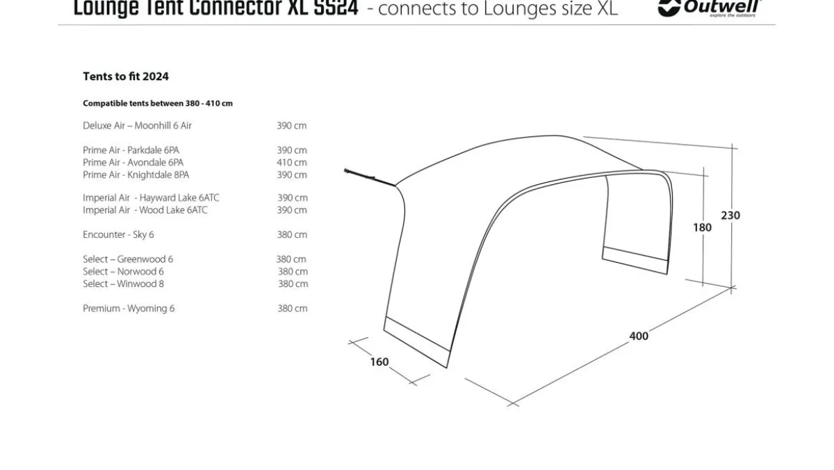 Lounge Tent Connector XL-Outwell Fashion
